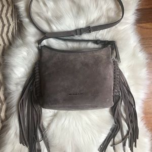 Michael Kors grey suede fringe bag